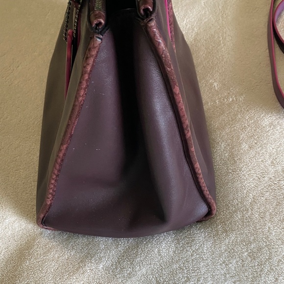 SALE PRICE FIRM - Coach Crosby Carryall Oxblood Leather Exotic Snake-Embossed - Picture 6 of 17